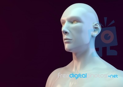 Humans 3D Face Stock Image