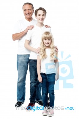 I Am A Happy Father ! Stock Photo