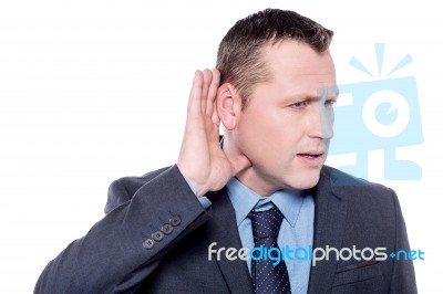 I Can't Hear You! Stock Photo