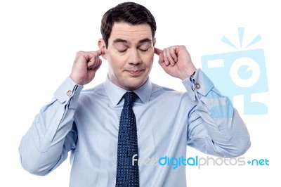 I Don't Want To Listen Stock Photo