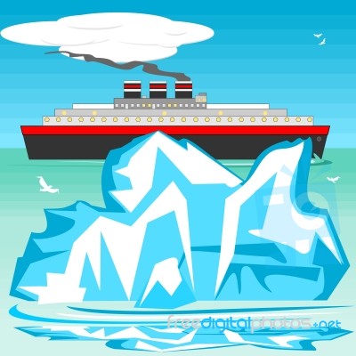 Iceberg And Ship Stock Image
