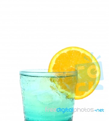 Iced Drink With Orange Slices Stock Photo