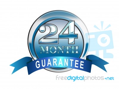Icon 24  Month Guarantee Blue Stock Image
