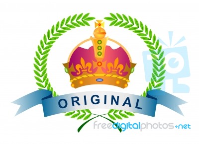 Icon Original Crown In Olive Leaves Stock Image