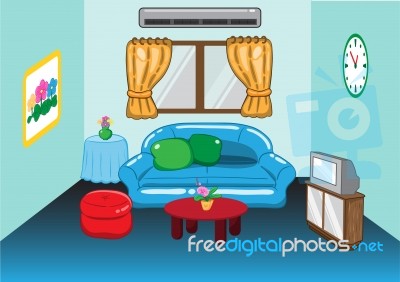 Illustration Of A Living Room Stock Image