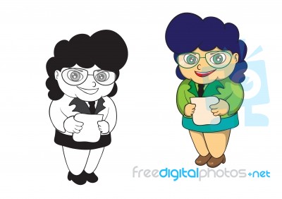 Illustration Of Character Of Teacher Cartoon Stock Image