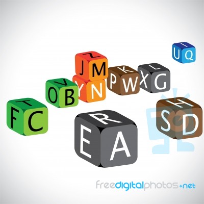 Illustration Of Colorful Cubes Of Alphabets Stock Image
