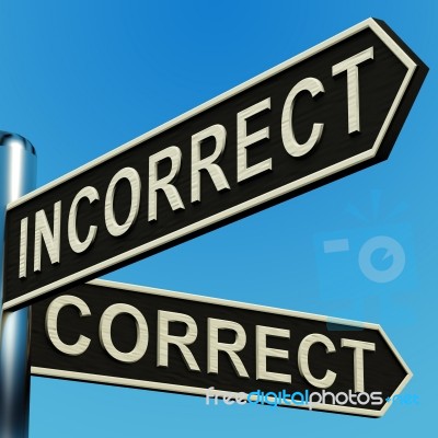 Incorrect Or Correct Directions Stock Image