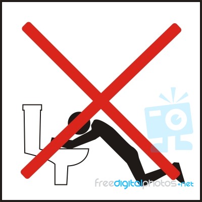 Incorrect Ways Of Using The Public Toilets Stock Image