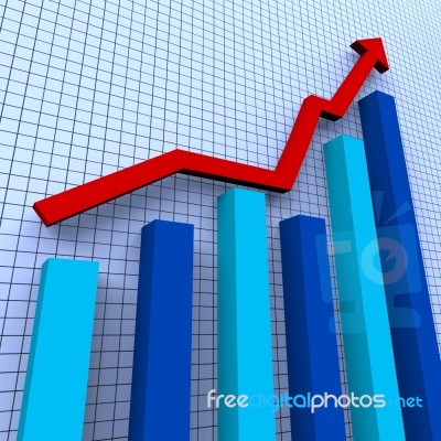 Increasing Graph Means Progress Report And Advance Stock Image