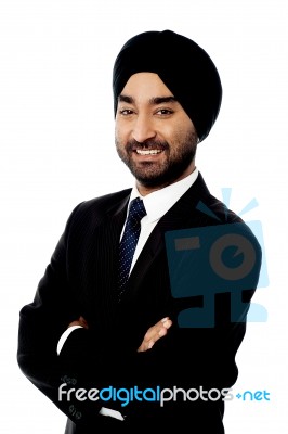 Indian Businessman Posing Confidently Stock Photo