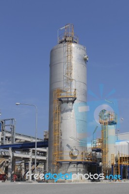 Industrial Factory With Blue Sky Stock Photo