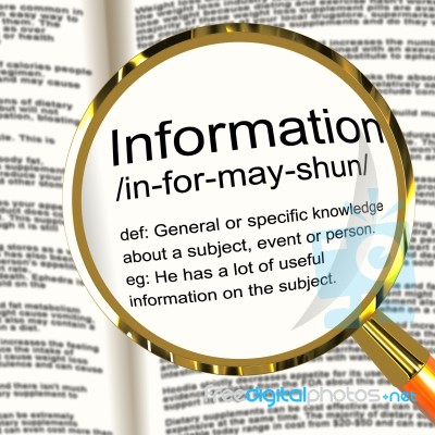 Information Definition Magnifier Stock Image