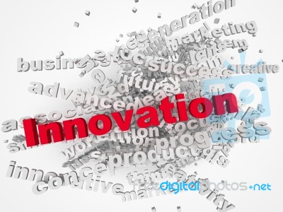 Innovate Concept With Other Related Words On Retro Background Stock Image