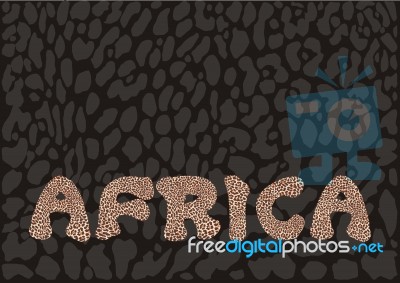 Inscription Africa With Leopardia Camouflage Stock Image