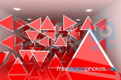 Interior With Red Triangle Stock Image