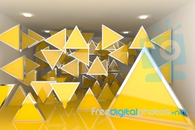 Interior With Yellow Triangle Stock Image