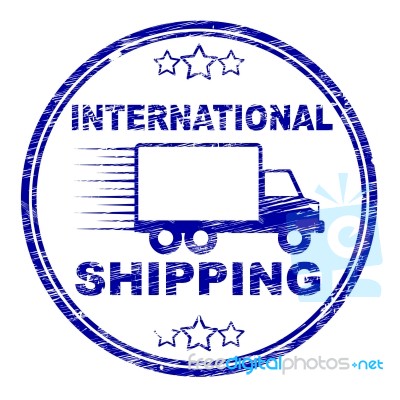 International Shipping Stamp Indicates Across The Globe And Countries Stock Image