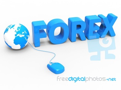 Internet Forex Shows World Wide Web And Earth Stock Image