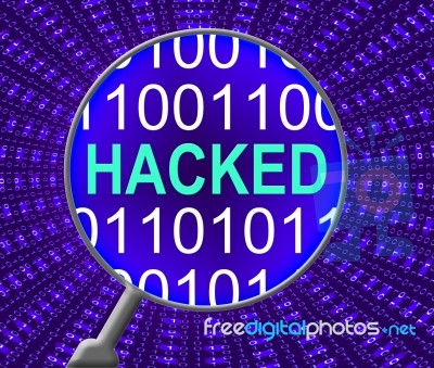 Internet Hacked Means Crack Online And Searching Stock Image