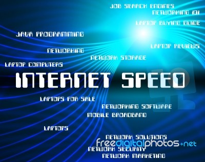 Internet Speed Means World Wide Web And Fast Stock Image