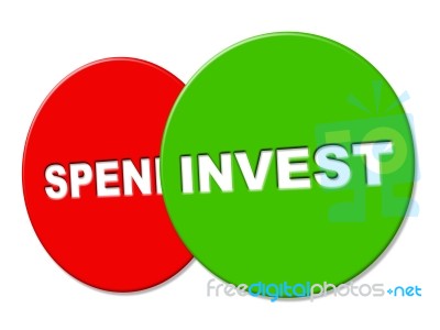 Invest Sign Represents Return On Investment And Advertisement Stock Image