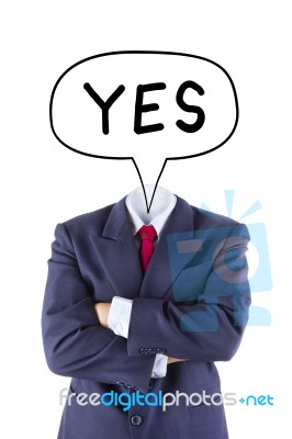Invisible Businessman Say Yes Stock Photo