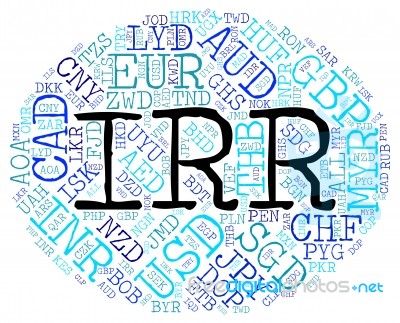 Irr Currency Means Foreign Exchange And Fx Stock Image