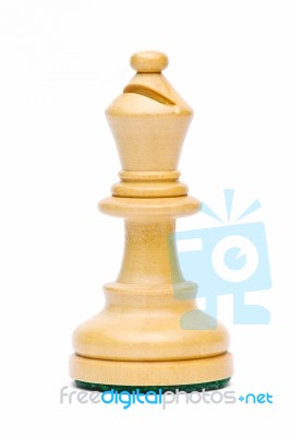 Isolate Wooden Bishop Chess Stock Photo