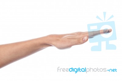 Isolated Arm Outstretched Stock Photo
