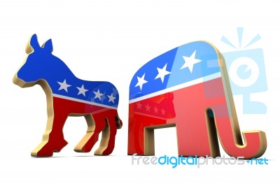 Isolated Democrat And Republican Stock Image