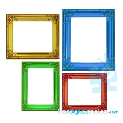 Isolated Frames In Classic Style In Four Colors Stock Photo