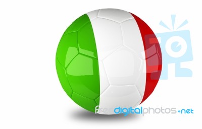 Italy Flag On Football Stock Image