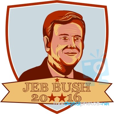 Jeb Bush President 2016 Shield Stock Image