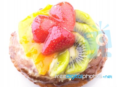 Jelly Cake With Fruits Stock Photo