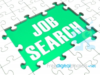 Jigsaw Puzzle Shows Job Search Stock Image