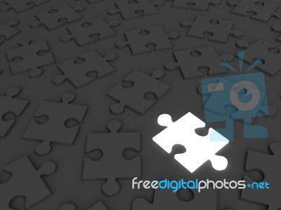Jigsaw Stand Out From Crowd Stock Image