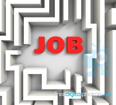 Job In Maze Shows Finding Jobs Stock Image