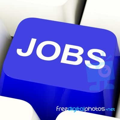 Jobs Text Computer Key Stock Image