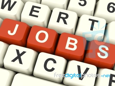 Jobs Text On Computer Keys Stock Photo