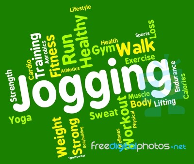 Jogging Word Represents Get Fit And Exercise Stock Image
