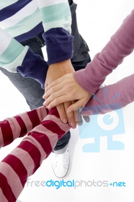 Joined Hands Of Friends Stock Photo