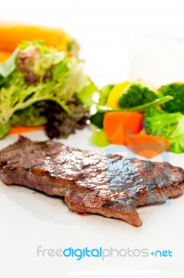 Juicy Bbq Grilled Rib Eye ,ribeye Steak And Vegetables Stock Photo