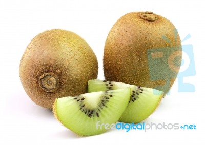 Juicy Kiwi Fruit Isolated On White Background Stock Photo