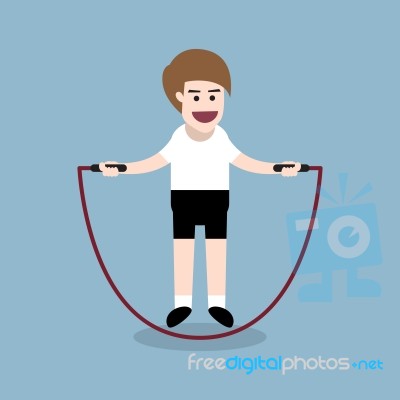 Jumping Rope Exercise Stock Image