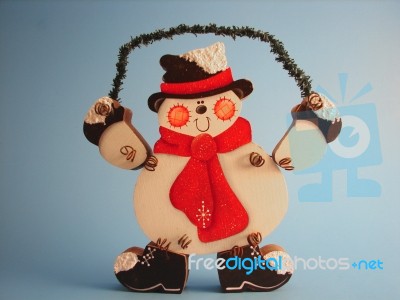 Jumproping Snowman Stock Photo