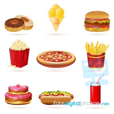 Junk Food Icons Stock Image