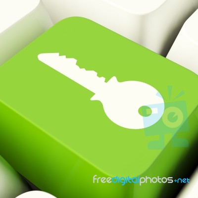Key Computer Button In Green Stock Image