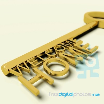 Key With Welcome Home Text Stock Image