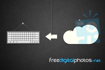 Keyboard With Cloud Stock Image